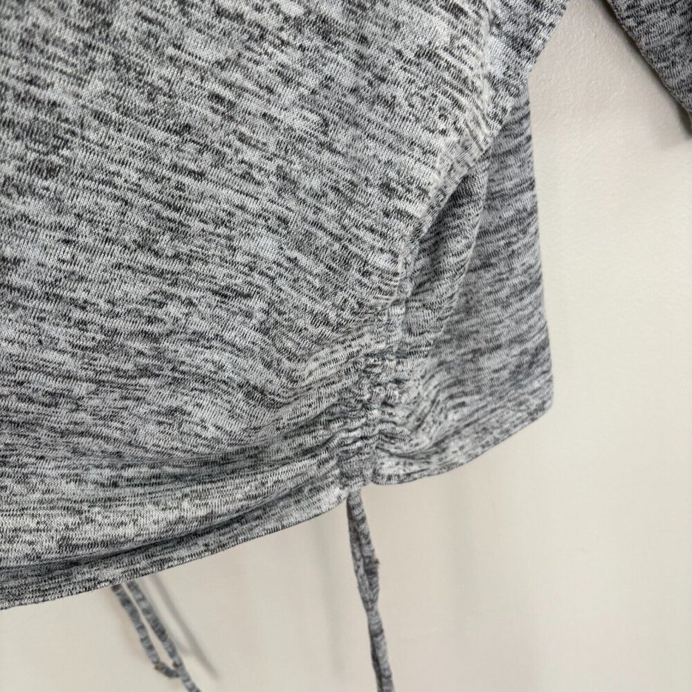 Catherines Knit Top 3X Gray Sequin Beaded Penguin Cinched Sides 3/4 Sleeves - Picture 4 of 10